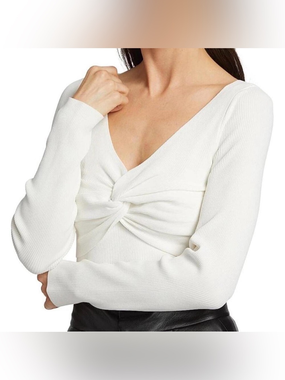 Cara Cara ribbed twist bow top, M
